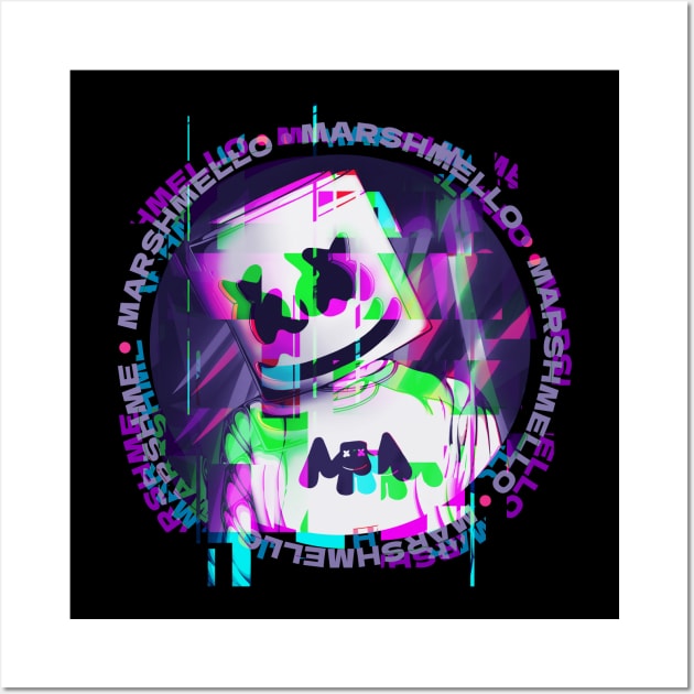 Marshmello / Hromatic Glitch Series Wall Art by DenielHast